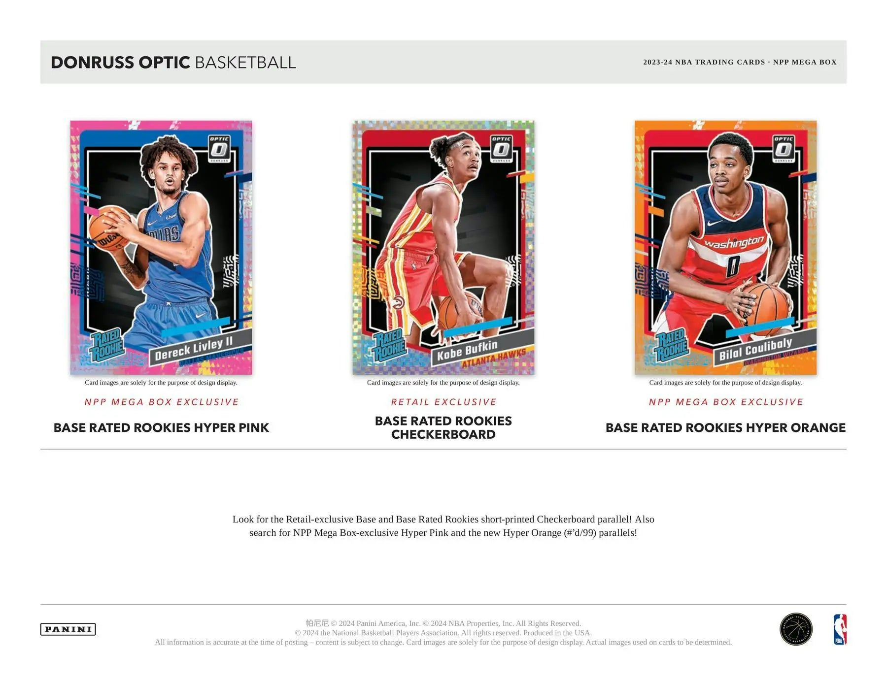2023-24 Panini Donruss Optic Basketball Mega Box with Hyper Pink Prizms and Rated Rookies