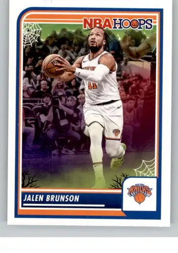 Jalen Brunson Panini Hoops Haunted basketball card from 2023-24 Panini Hoops Haunted series