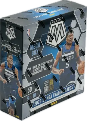 2023-24 Panini Mosaic NBA Basketball Mega Box featuring NBA basketball mosaic cards