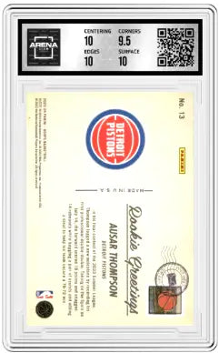 Graded Ausar Thompson rookie card from Panini NBA Hoops NBA Hoops Ausar collection