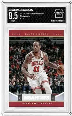 Graded DeMar DeRozan basketball card from Panini NBA Hoops 2023-24 Arena Club series
