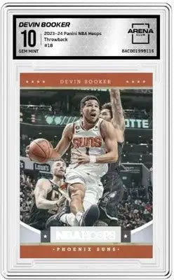 NBA Hoops Devin Booker basketball card from 2023-24 Panini NBA Hoops Arena Club