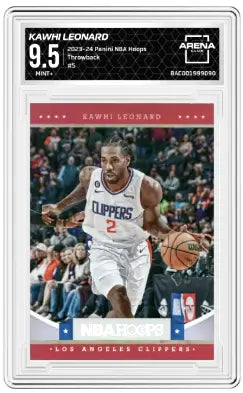 NBA Hoops Kawhi Leonard basketball card from 2023-24 Panini NBA Hoops Arena Club