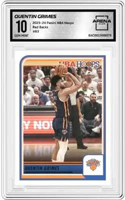 2023 24 Panini NBA Hoops Quentin Grimes basketball card in Arena Club edition