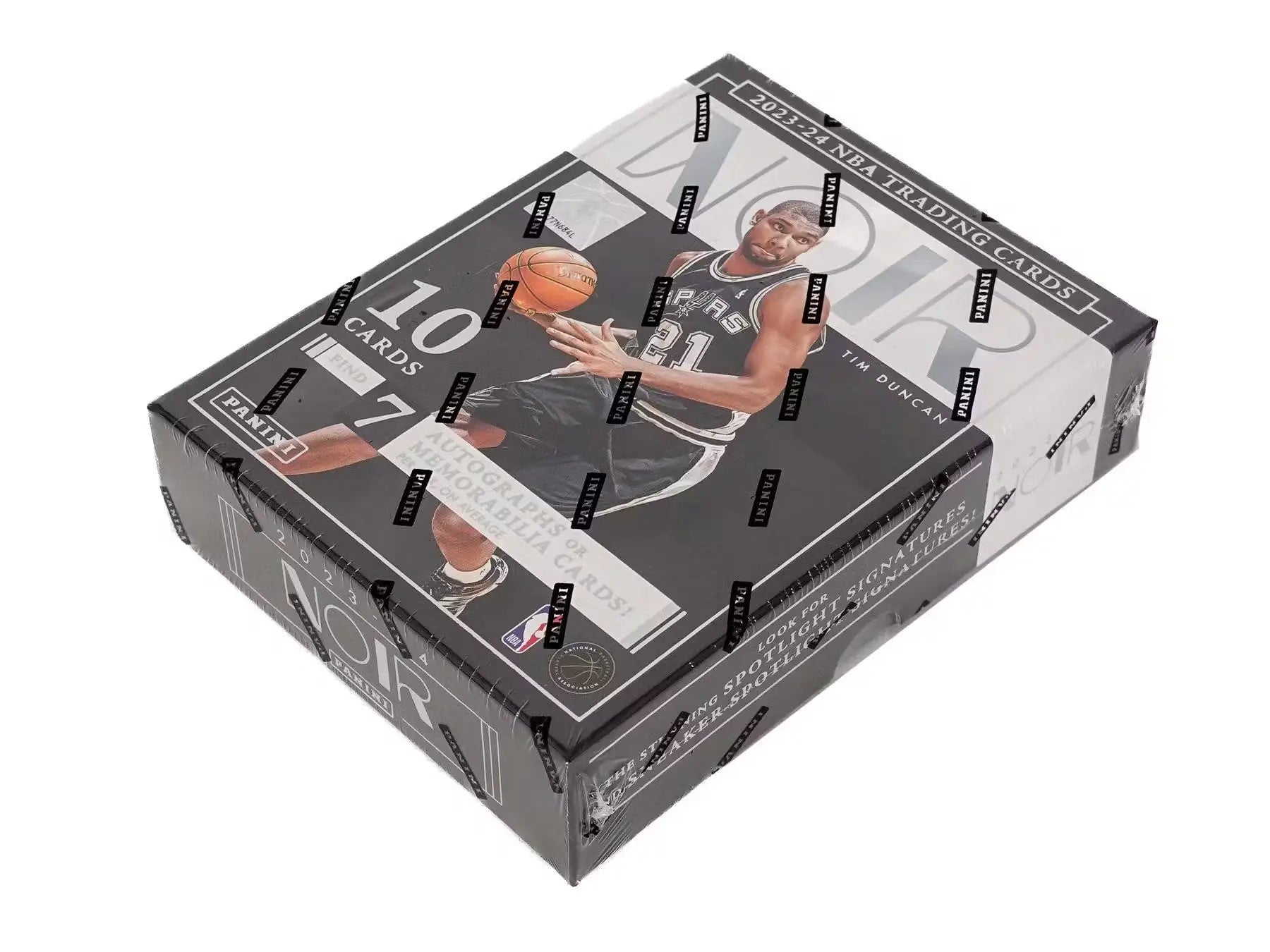 2023-24 Panini Noir Basketball Hobby Box with NBA trading cards including memorabilia and spotlight signatures