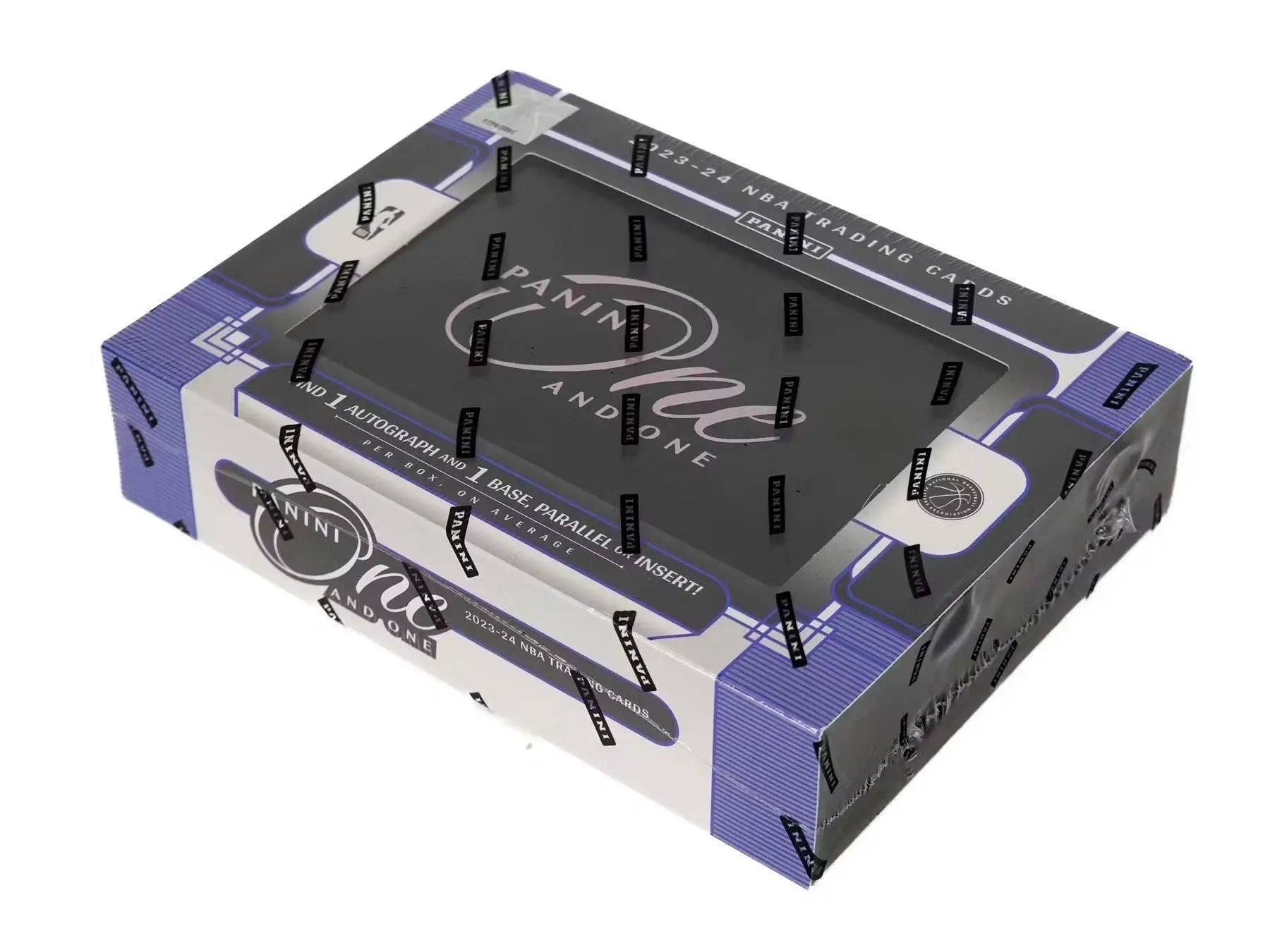 Tabletop rod hockey game with black surface and purple accents in 2023-24 Panini One and One