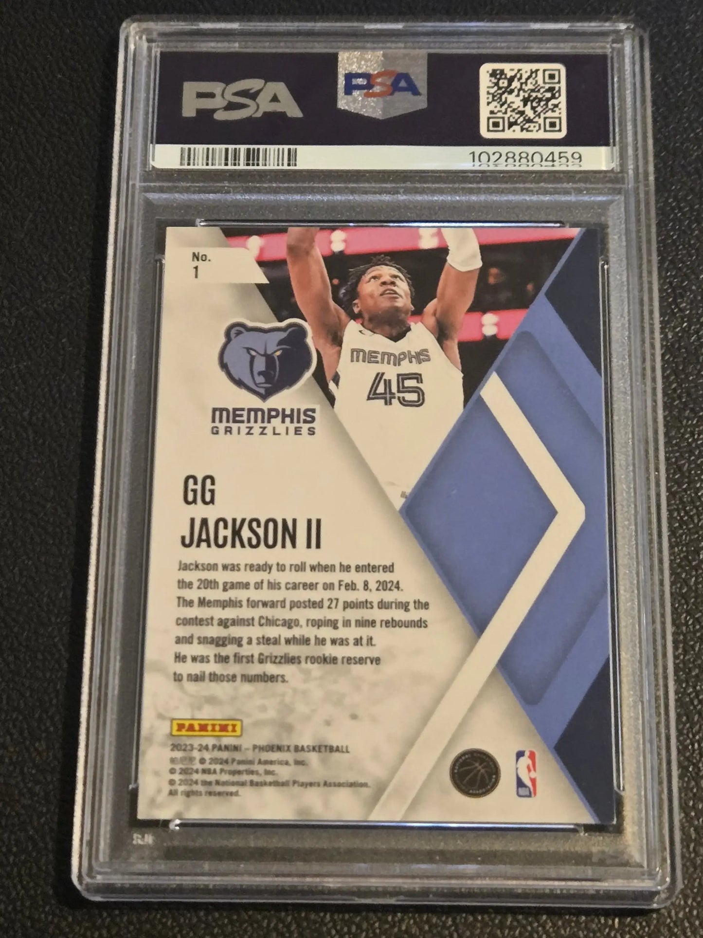 Graded GG Jackson II basketball trading card featuring Jackson II Instant Phenom Phoenix Red Ice