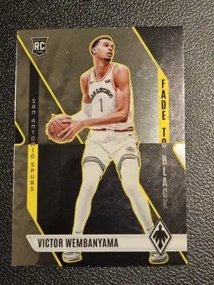 Victor Wembanyama basketball card from Panini Phoenix 2023-24 Fade To Black collection