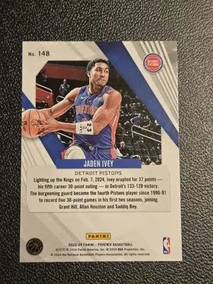 Jaden Ivey basketball card from 2023-24 Panini Phoenix Blue Ice series