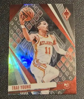 Trae Young basketball card from 2023-24 Panini Phoenix series, Panini Phoenix Trae collectible