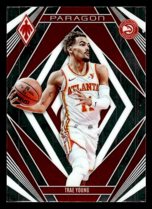Trae Young basketball card from 2023-24 Panini Phoenix Atlanta Hawks collection