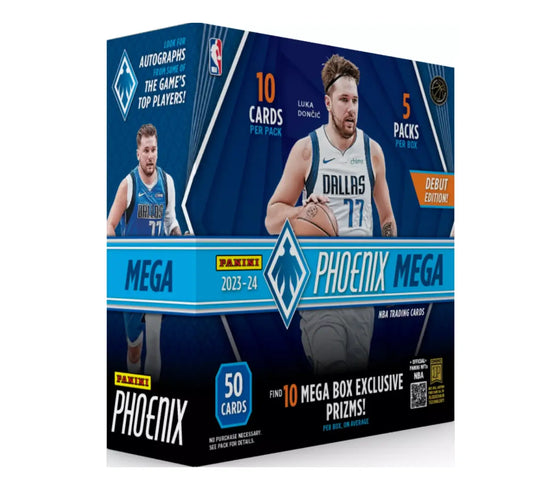 Phoenix Mega NBA trading card box from 2023-24 Panini Phoenix NBA Basketball Mega Box