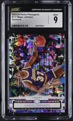 Graded Magic Johnson basketball card from 2023-24 Panini Photogenic Magic series
