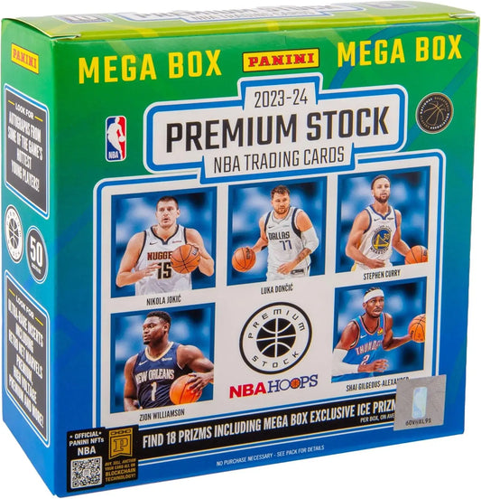 2023-24 Panini Premium Stock Basketball mega box with trading cards for collectors