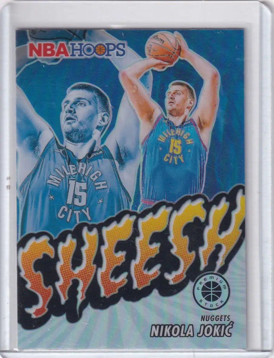 Nikola Jokic Panini Premium Stock Hoops Sheesh basketball card in 2023-24 Panini Premium Stock