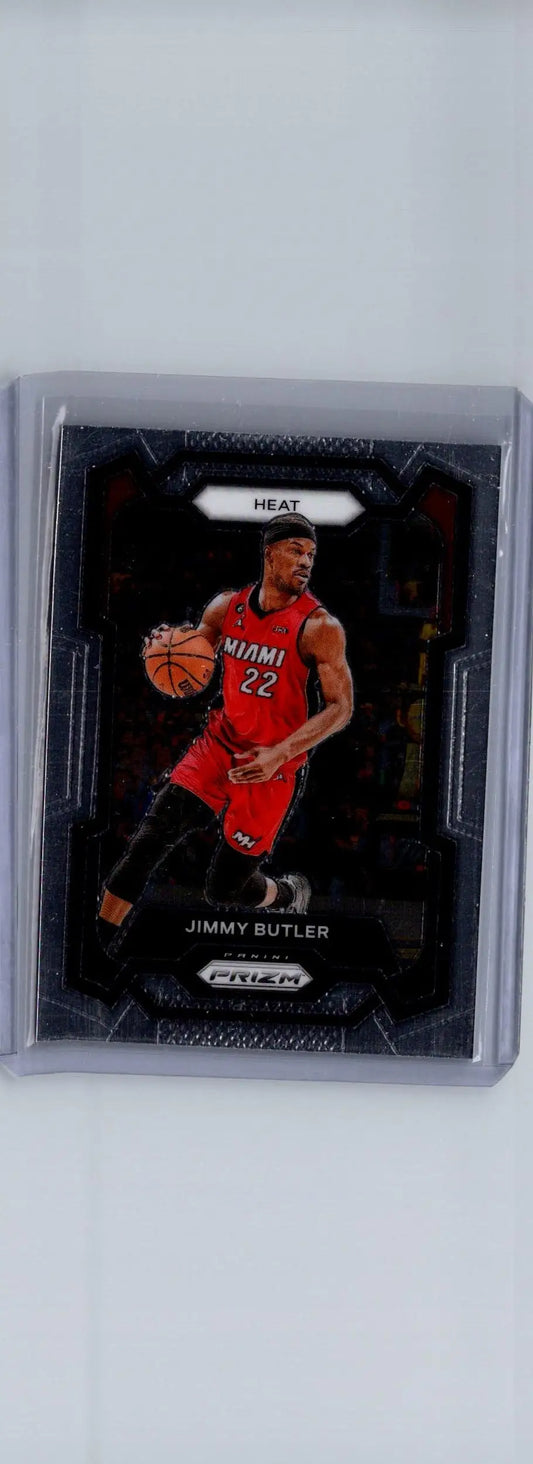 Jimmy Butler Miami Heat basketball trading card from 2023-24 Panini Prizm series