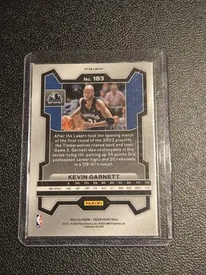Kevin Garnett basketball card from 2023-24 Panini Prizm Garnett Prizms Red White and Blue