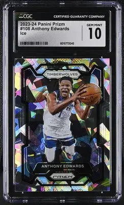 Graded 2023-24 Panini Prizm Anthony Edwards basketball card CGC 10