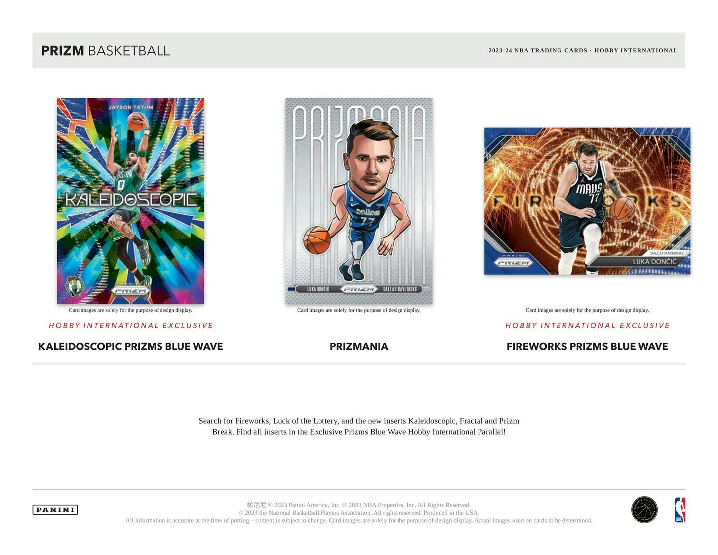 Basketball trading cards featuring prizms blue wave and rookie signatures in Panini Prizm 2023-24 Hobby Box