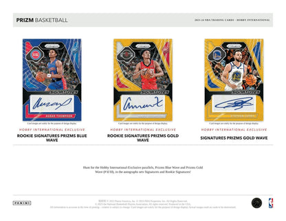 Basketball trading cards including prizms blue wave and rookie signatures from Panini Prizm