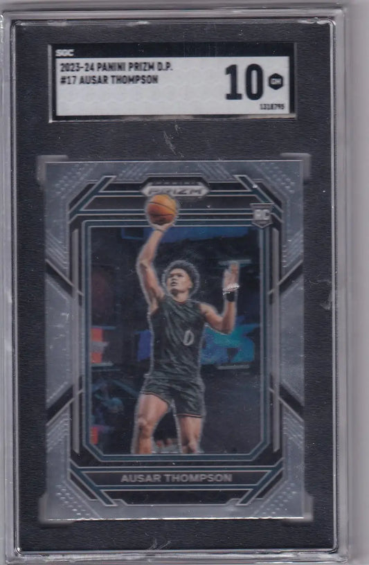 Graded Ausar Thompson basketball card from 2023-24 Panini Prizm Draft Picks SGC 10