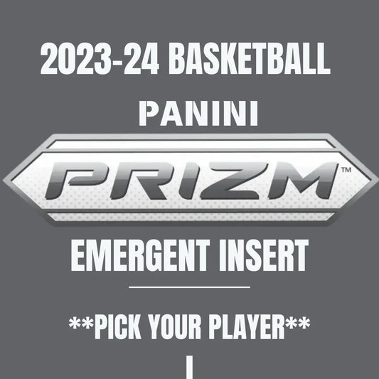 Silver Panini Prizm Emergent basketball card insert template for 2023-24 season