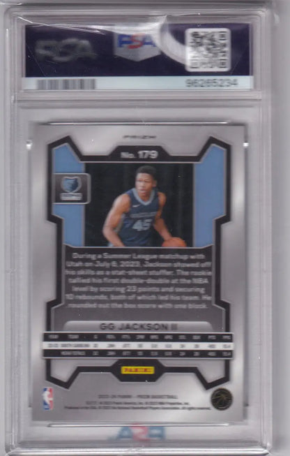 Graded GG Jackson II basketball card from 2023-24 Panini Prizm Silver PSA 10 Memphis Grizzlies