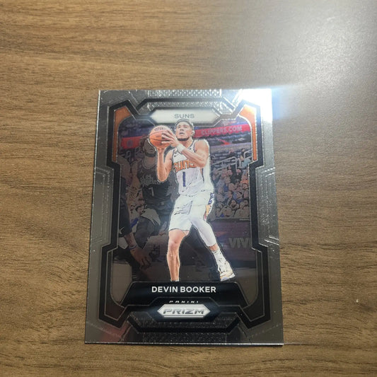 Devin Booker trading card from 2023-24 Panini Prizm Silver Prizm #58 collection