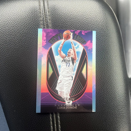 Luka Dončić basketball card from 2023-24 Panini Recon Sky’s The Limit Dallas Mavericks