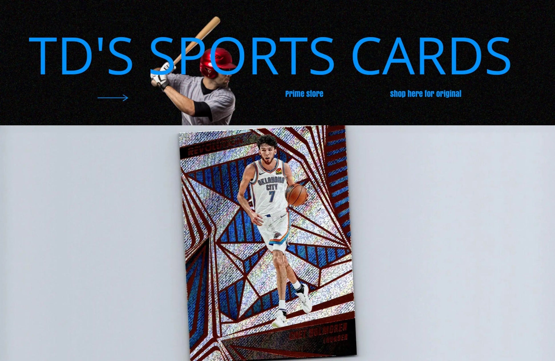 Chet Holmgren in 2023-24 Panini Revolution trading card showcasing a basketball player