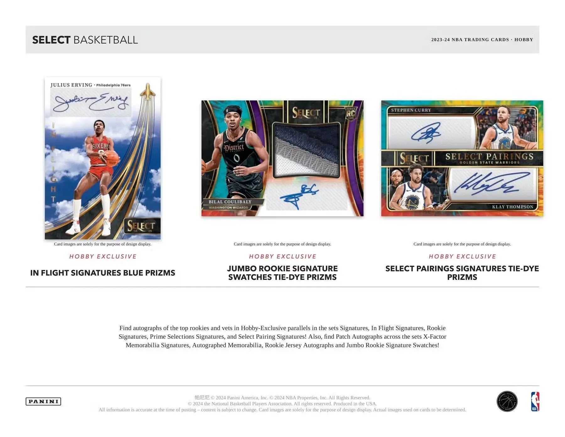 Basketball trading cards from 2023-24 Panini Select featuring rare Black Finite and Color Wheel designs