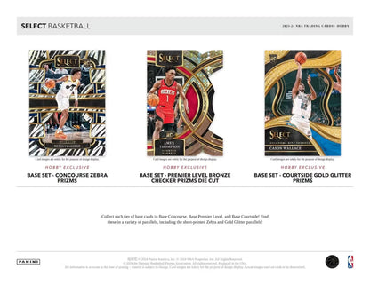 2023-24 Panini Select Basketball Hobby Box featuring rare Black Finite and Color Wheel cards