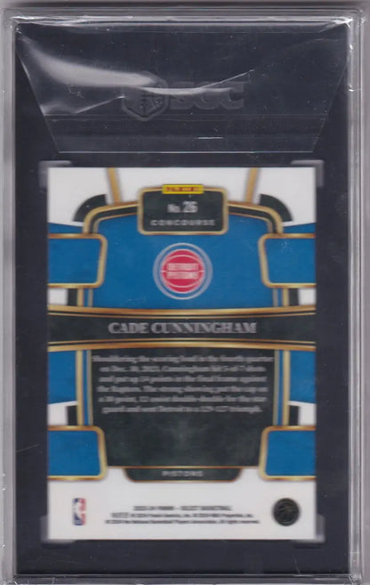 Cade Cunningham basketball card from 2023-24 Panini Select Blue SGC 10 Detroit Pistons