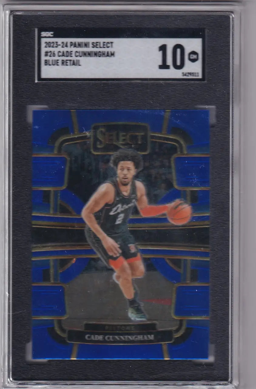 Graded Panini Select Blue Cade Cunningham SGC 10 basketball card - Detroit Pistons