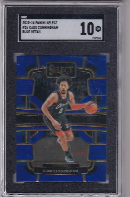Graded Panini Select Blue Cade Cunningham SGC 10 basketball card - Detroit Pistons