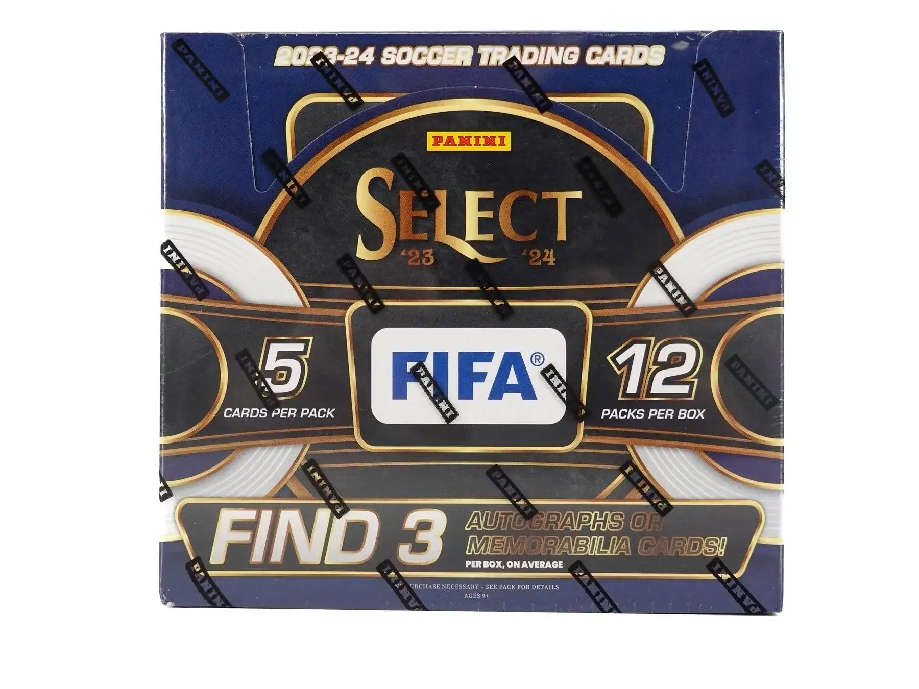 Box of 2023-24 Panini Select FIFA Soccer Hobby Box with trading cards