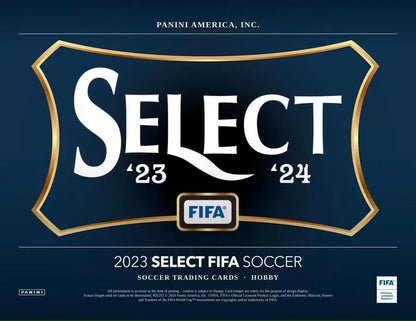 Panini Select FIFA Soccer Hobby Box packaging for 2023-24 soccer trading cards