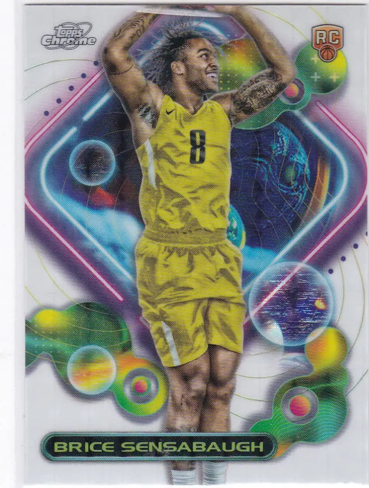 Brice Sensabaugh 2023-24 Topps Chrome RC Utah Jazz basketball card for collectors