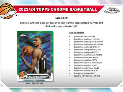 Basketball trading card from 2023-24 Topps Chrome Basketball with Refractors Gold