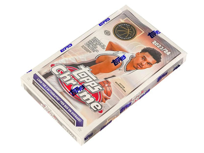 Sealed 2023/24 Topps Chrome Basketball Hobby Box with refractors gold and superfractors one-of-one
