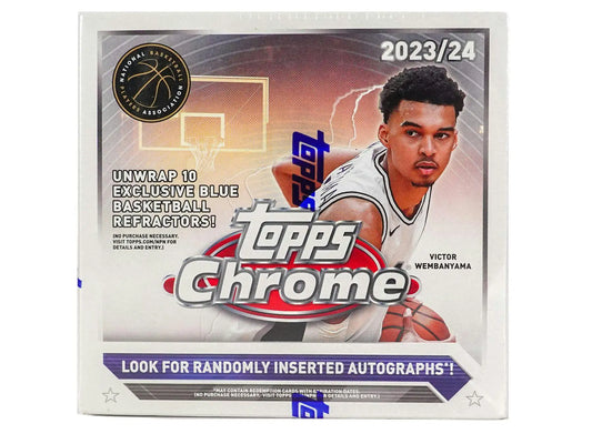 2023-24 Topps Chrome Basketball Monster Mega Box with refractors pink basketball and future stars autographs