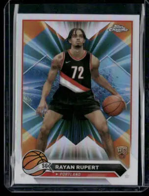 2023 24 Topps Chrome Basketball Rayan Rupert #155 Refractor RC Card