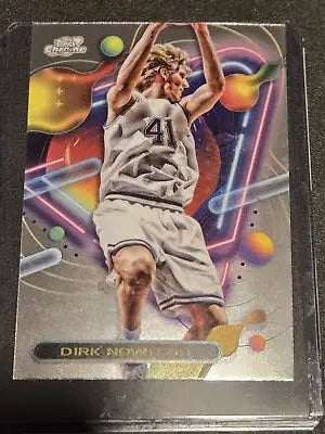 Dirk Nowitzki basketball card from 2023-24 Topps Chrome Cosmic collection