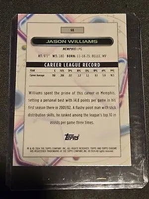 2023-24 Topps Chrome Cosmic Jason Williams basketball card, collectible chrome cosmic card