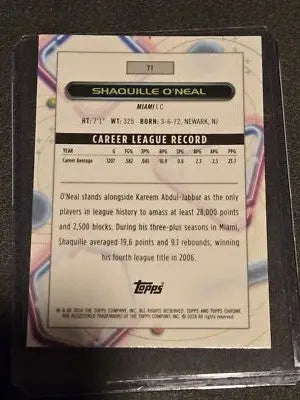 Shaquille O’Neal basketball card from 2023-24 Topps Chrome Cosmic series