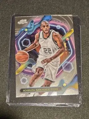 2023-24 Topps Chrome Cosmic Khris Middleton basketball card on Topps Chrome product