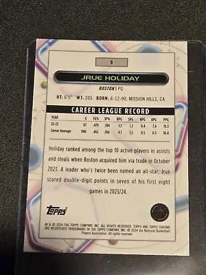 Jrue Holiday basketball card from 2023-24 Topps Chrome Cosmic collection