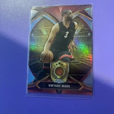 Dwyane Wade Panini Prizm basketball trading card in clear sleeve, 2023-24 Topps Chrome Dwyane Wade Bod-23 Silver
