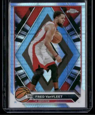 Fred VanVleet basketball card 2023-24 Topps Chrome Prism Refractor Featuring Fred VanVleet