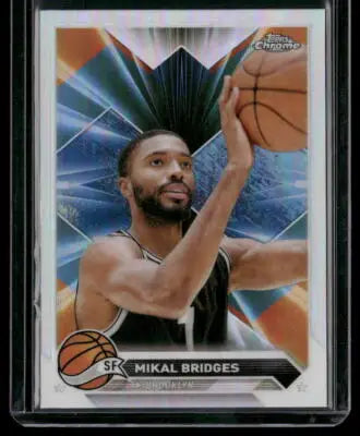 2023-24 Topps Chrome Mikal Bridges Refractor Basketball Card for collectors